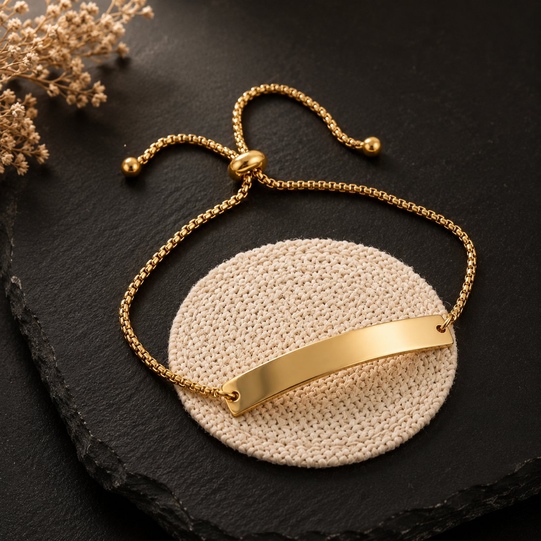 Pulsera Cuerda Dorada — Grabarte Design