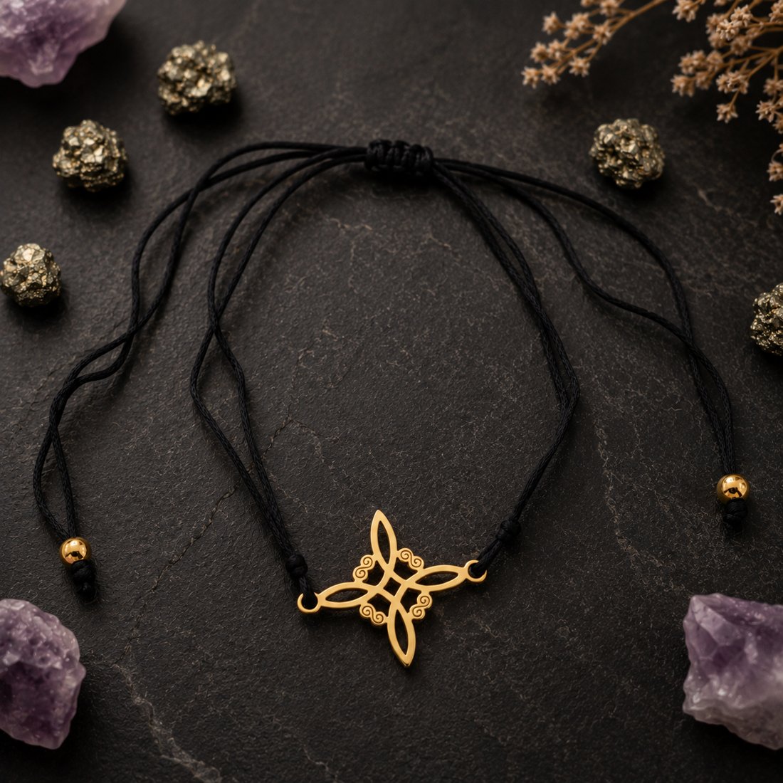 Pulsera Nudo de Bruja Dorada — Grabarte Design