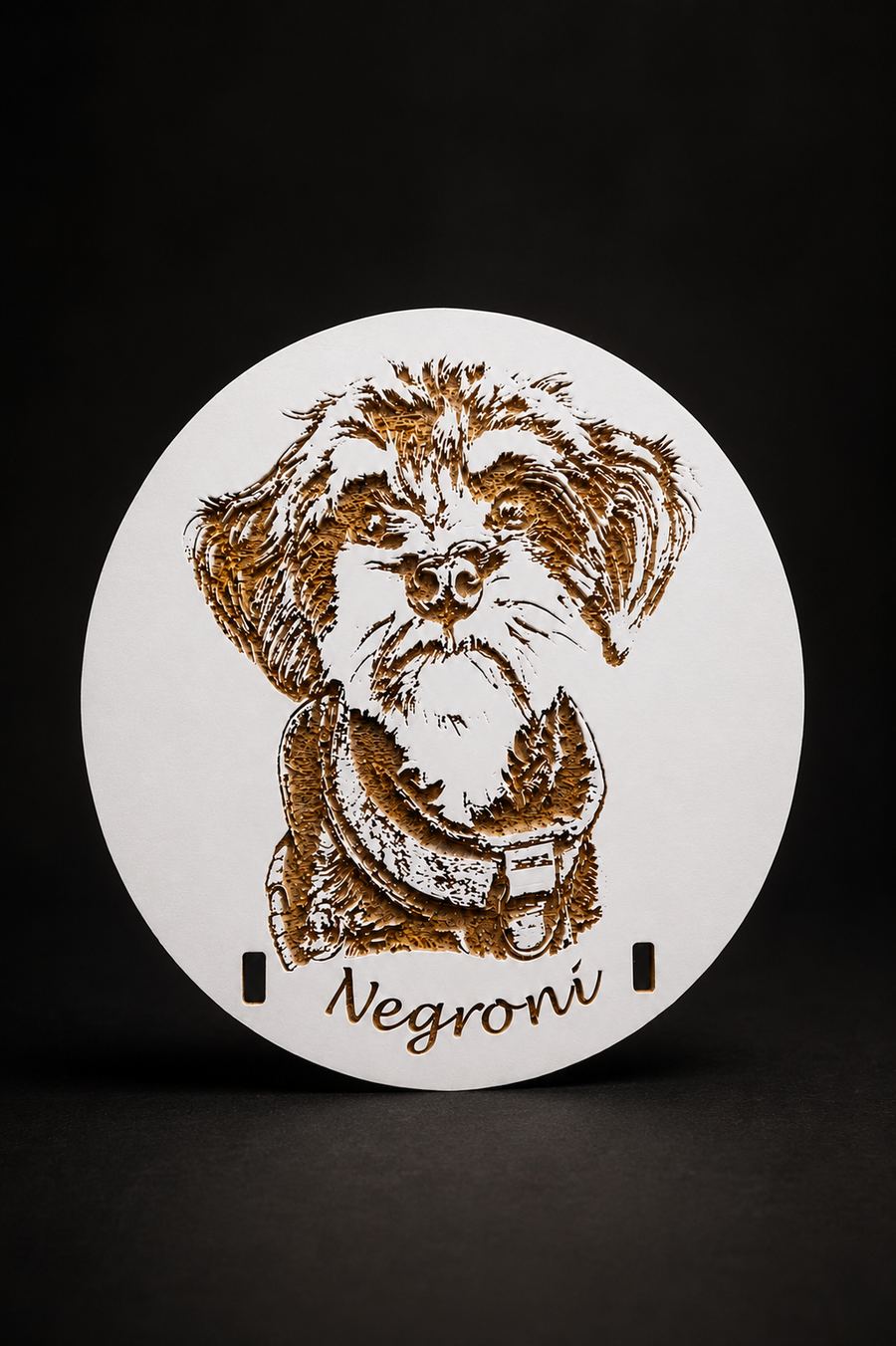 Cuadro en MDF grabado con retrato de mascota