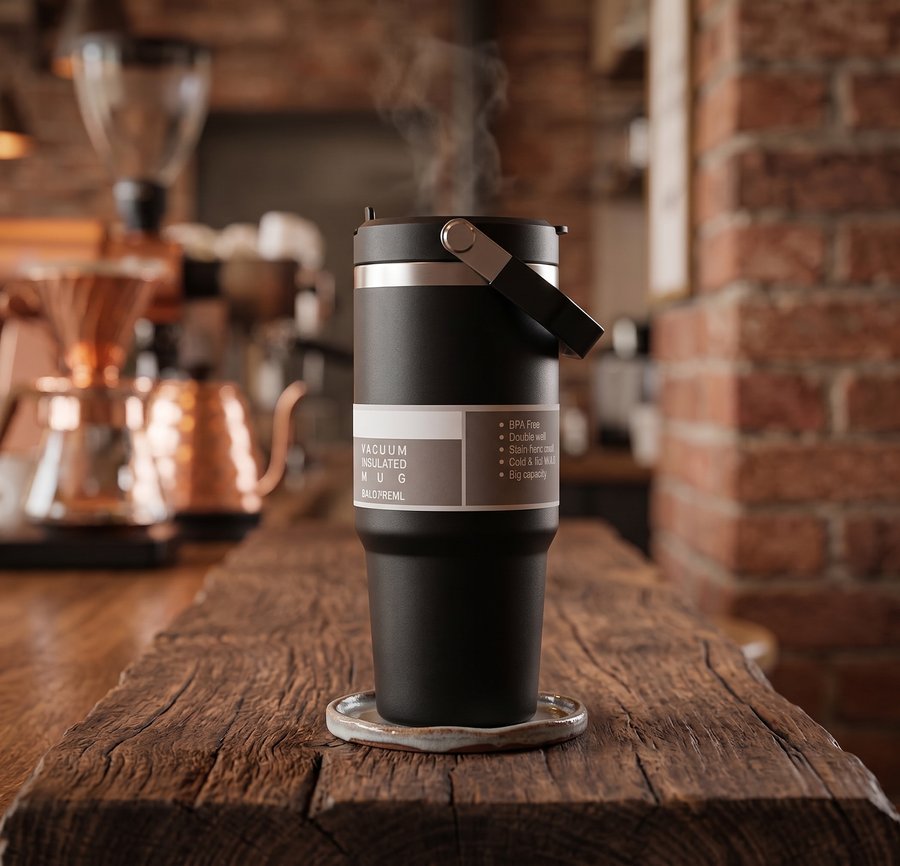 Vaso Térmico Flip con Manija — Grabarte Design